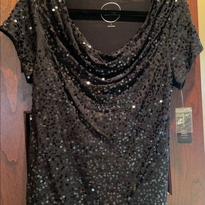 Black sequined woman’s top from INC, Size L